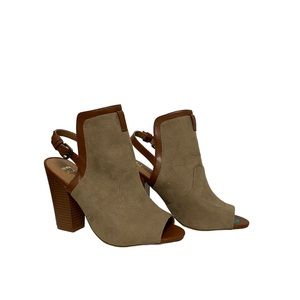 Joe's Jeans Cersee Fall Casual Holiday Chic Open Toe Ankle Strap Bootie Brown